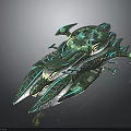 Futuristic Cosmic Spaceship Design Featuring Advanced Aerodynamic Structure For Interstellar Travel