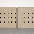 Organized Wooden Lockers With Numbered Doors In Storage Room Interior