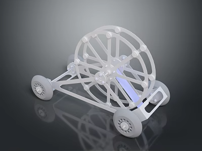 Children's Toy Car With Large Spoke Wheel Structure And Frame For Kids Play 3d model
