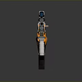 Futuristic Sci Fi Weapon With Orange White And Black Colorful Design Details And Modern Features