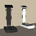 Modern Standing Medical Body Analysis Devices with Digital Screens and Black White Design