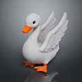 White Duck Stuffed Toy With Orange Beak And Feet Spread Wings Design
