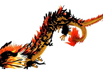 Next Generation Golden Dragon Chinese Dragon Belt Animation 3d model