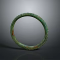 Green Textured Bracelet With Vintage Design And Jade Like Material For Fashion Accessories