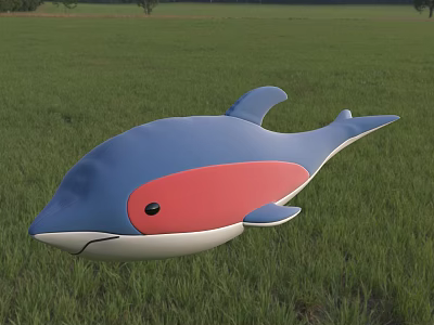 Modern Dolphin Pillow 3d model Modern Dolphin Pillow 3d model