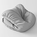 Comfortable Light Gray Fabric Bean Bag Chair With Wrinkled Design And Dark Gray Interior