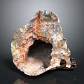 Natural Rock Formation Featuring Textured Surface And Hollow Center With Earthy Color Patterns