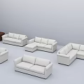 Modern Living Room Sofa Set Featuring White Brown L shaped Two seater Single seater Styles