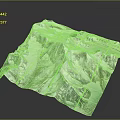 Detailed 3D Terrain Model Showcasing Snowy Mountain Peaks And Glacial Features