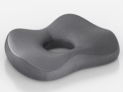 Gray Memory Foam Seat Cushion With Hollow Center For Comfort Support 3d model