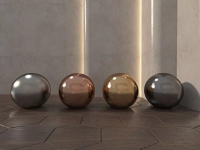 Billiard Room Interior Design With Metallic Balls And Ambient Lighting 3d model