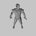 Futuristic Robot In Silver Black Armor With Glowing Accents Standing Against Dark Background