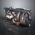 Modern howitzer gun Sci-fi howitzer missile launcher Grenade launcher 3d model