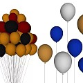Colorful Balloons Bouquet With Red Yellow Black Gold Silver And Blue Metallic Balloons