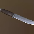 Weapon Knife With Black Textured Handle And Sharp Metal Blade 3d model