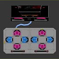 Dance Arcade Machine Featuring Illuminated Colored Pads Digital Screen And Stereo Speakers