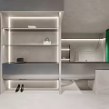 Modern Flowing Yuhe Clothing Store with Clothing Mannequins Green Chairs and Display Area