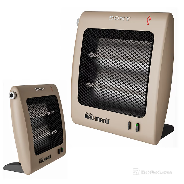 Efficient Portable Electric Heaters with Safety Grille and Power Controls 3d model 