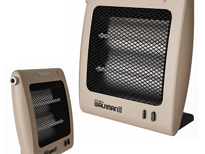 Efficient Portable Electric Heaters with Safety Grille and Power Controls 3d model