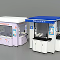 Nucleic Acid Testing Sampling Kiosks With Testing Windows And Medical Equipment
