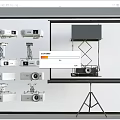Modern Projector Projection Curtain Projector Combination 3d model