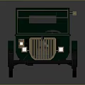 Vintage Green Classic Car With Wooden Front Grille And Large Retro Wheels