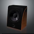 High Quality Audio Speaker With Black Orange Wooden Panel Modern Subwoofer Driver Design