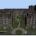 Modern Residential Area With Greenery And Buildings