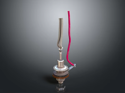 High Performance Computer Internal Metal Component With Red Cable And Durable Design 3d model
