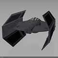 Detailed Fighter Spacecraft Model With Extended Gray Wings Cockpit And Structural Design 3d model