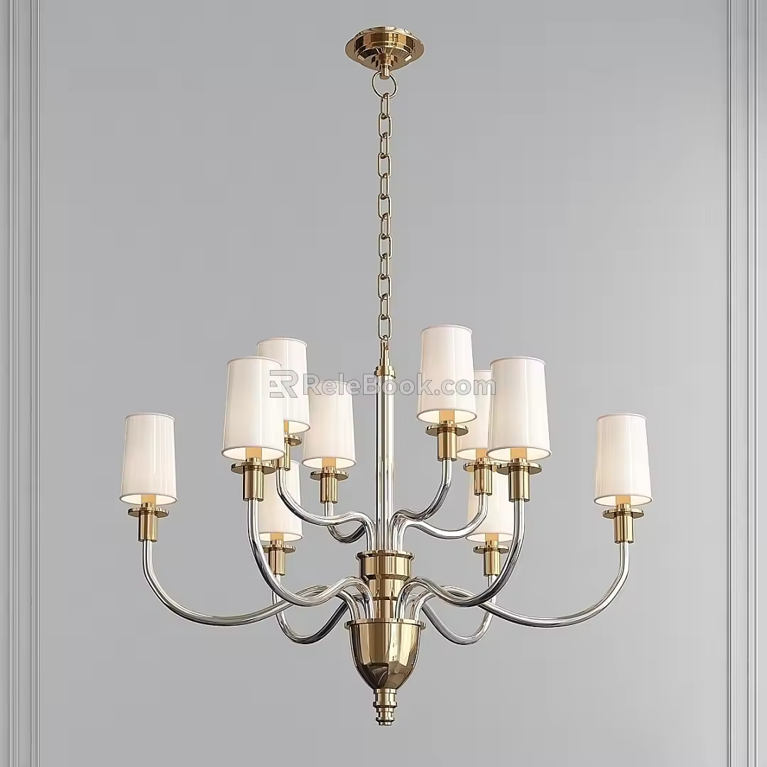 Vintage chandelier Vivian double layer 3d model