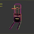 Black Hyster Industrial Pallet Forklift With Handle And Fork Structure