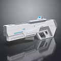 Futuristic Sci Fi Energy Weapon With White Blue Streamlined Design And Advanced Features 3d model