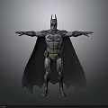 Batman 3D Character Model With Armored Suit Cape And Outstretched Arms