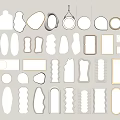 mirror shaped mirror full-length mirror 3d model