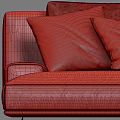 Modern Gray L shaped Sofa With Multiple Pillows And Different Angles 3d model