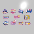 Colorful Fun Decorative Badges With Various Chinese Trendy Phrases And Cute Designs