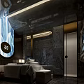 Elegant Modern SPA Sauna Interior Design With Massage Bed And Marble Wall Lighting