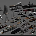 Various Types of Ships and Boats Including Sailboats Luxury Yachts and Motorboats