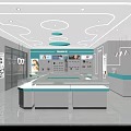 Modern Eyewear Store Interior With Display Counters And Glasses Display Shelves 3d model