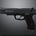 Modern Sleek Tactical Pistol Design With Metal Frame And Wooden Grip