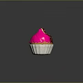 Three Colorful Cupcakes With Chocolate Beige Pink Frosting And Sprinkles On Shiny Surface