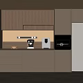 Middle Style Wine Cabinet Sideboard 3d model