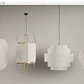 Modern White Pendant Lights With Various Shapes And Textured Designs For Interior Decor