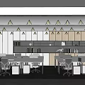 Modern Public Office Area With Ergonomic Office Desks Wooden Bookshelves And Recessed Ceiling Lights
