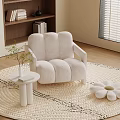 Cream wind single sofa 3d model