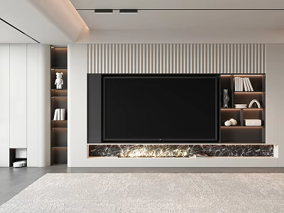 Modern TV background wall TV wall decorative background wall 3d model