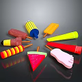 Colorful Popsicles With Various Shapes And Vibrant Colors For Summer Treats