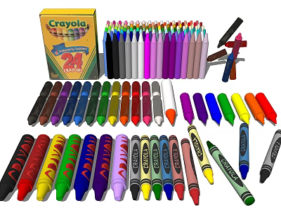 Crayola Colorful Crayons Art Set With 24 Vibrant Assorted Colors For Kids Creative Projects 3d model