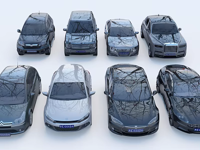 Various Car Models From Different Brands With Sleek Modern Exterior Designs 3d model